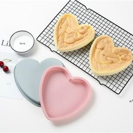 Heart shape silicone moulds Cake mold 8 inch non sticky easy to demould baking plate DIY baking tool JJE10269