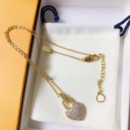 Donne Designer Collane con ciondolo Collana con cuore di diamanti Regalo di anniversario Gioielli con ciondoli di moda