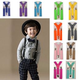 Soild Colour Children Belt Baby Boys Girls Suspenders Clip-on Y-Back Braces Elastic Kids Adjustable suspenders suspenders