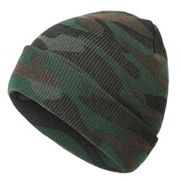 Fashion Camouflage Unisex Knitted Hat Keep Warm Outdoor Casual Tide Hip Hop Autumn Winter Beanie Hat Soft Cap Bonnet Y21111