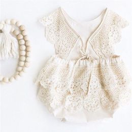 3m-3Y Princess born Infant Baby Girls Romper Lace Ruffles Tutu Jumpsuit Birthday Costumes Cute Girl Clothes 211101