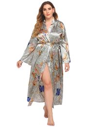 Double-Face chinesischen Seide Herren Kimono Robe Kleid Bademantel Kleid M-XXL
