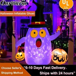 OurWarm Halloween Inflatables Ghost with LED Rotating Light for Halloween Decor Horror House Yard Decorations Halloween Props Y201006