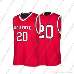 Cheap Custom NC State Wolfpack NCAA #20 Red Basketball Jersey Personality stitching custom any name number XS-5XL