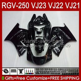 OEM Bodywork For SUZUKI RGVT RGV 250 CC RGV250 SAPC VJ23 Cowling RGV-250CC Body 107HC.72 stock all black RGVT-250 VJ 23 RGV-250 Panel 97 98 RVG250 250CC 1997 1998 Fairing Kit