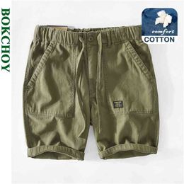 Summer Men's Solid Colour Cotton Casual Shorts GA-T108 210806