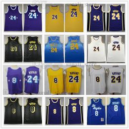 100% Stitched Basketball Jerseys 2021-22 City Purple Bryant White Yellow Black Colour Men Sports Shirts Embroidery Edition Front 8 Back 24