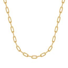 14K Gold Plated Flat Snake Chain Necklace Choker Necklaces 5MM Thick Paperclip Links Jewelry for Women Girls 16'