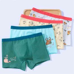 Arrival Toddler Underwear Boys Cute Cactus Cotton Panties for Teenage Boy Cartoon Snail Shorts Boxers 8 To 14 Years Clothes 210622