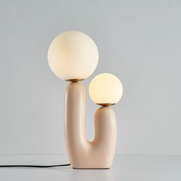 Table Lamps Post-modern Led Lamp Resin Glass Ball For Living Room Bedroom Nordic Art Decor Light Home Night Bedside