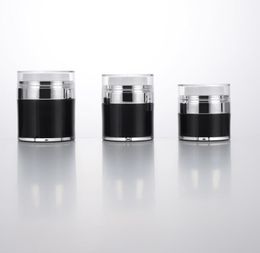 15 30 50g Black Pearl White Acrylic Airless Jar Round Cosmetic Cream Jar Pump Cosmetic Packaging Bottle 2021