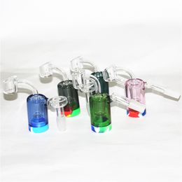 Hookah Glass Reclaim Catcher ash catchers with 5ml silicone containers 14mm joint for dab rig water bong 14mm Quartz Tips Keck Clip Reclaimer Nectar Kit