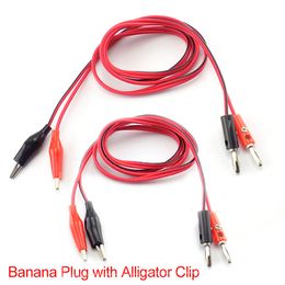 2022 drahtklemmanschluss 2Pairs 4mm 1M Bananenstecker Kabel Alligator Clip Elektrische bis AV Elektrische Klemmprüfung Blei Kabel Stecker Draht für Multimeter