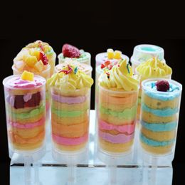 Push Up Containers cupcake Plastic Food Grade Lid Cake Container For Party Decorations Round Shape Tool DH8757