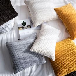 Cushion/Decorative Pillow Luxury Decorative Plush Velvet Throw 45X45 Cushion Cover Nordic Case Soft Boho Textured Geometric