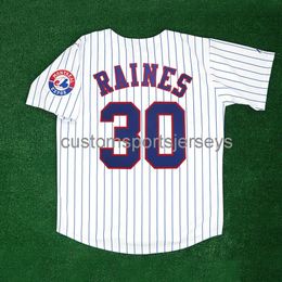 Men Women Youth Embroidery Tim Raines Mont Expos Home w/ Team Patch White Jersey All Sizes