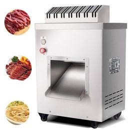 New Commercial Meat Slicer Stainless Steel Fully Automatic Shred Slicer Dicing Machine Electric Vegetable Cutter Grinder