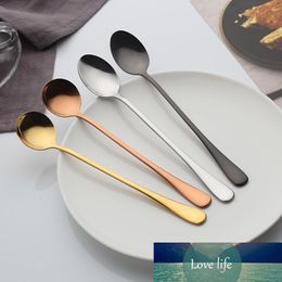 Stainless Steel Mug Spoon Round Head Coffee Long Handle Stirring Tea Dessert Spoon Tableware Drop Shipping