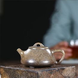 new Retro Firewood kiln change tea pot purple clay Stone scoop teapots Handmade Tea set beauty kettle customized 200ml