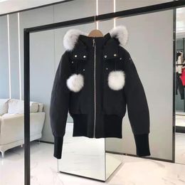 Real Fur Ball Winter Women MS Knukerles Debbie Parka Down Jackets Thicker Outdoor Fashion Coat Thick Windproof Short 211216