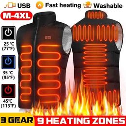 9 Heated Vest Zones Electric Jackets Men Women Sportswear Coat Graphene Heat USB Heating Jacket For Camping 210925