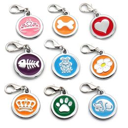 Wholesale 20Pcs Dog Tag Engraved Custom Pet Dog Collar Accessories Personalised Cat Puppy ID Tag Bone Paw Name Tags Anti-lost Y200922