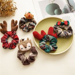 Woman Girls Chirstmas Hair Scrunchies Cute Holiday Elastic Hairband Ponytail Holders Hair Ties Festival Hair Accessories