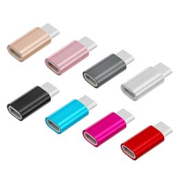 Portable Colourful Micro Male to Type C Female Adapters Cell Phone Accessories Connectors Converters Universal for Smartphones