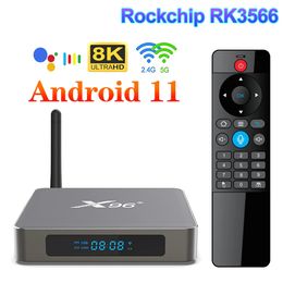 X96 X6 TV -låda Android 11 Smart TV Box 8GB 128GB RK3566 Support 4K Dual WiFi 1000M 4GB 64GB 32GB Media Player