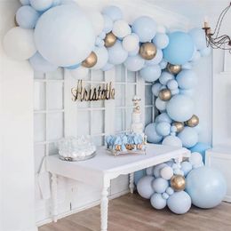 103pcs Macaron Blue Balloon Arch Kit Birthday Party Decoration Kids Boy Baby Shower Wedding Ballon Garland Decorations 210719