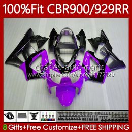 OEM Purple grey Bodywork For HONDA CBR900 CBR929 RR 900CC 929CC 2000 2001 68No.124 CBR 900 929 RR CC CBR929RR 00-01 CBR900RR CBR 929RR 900RR 00 01 Injection Fairing Kit