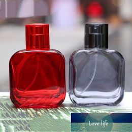 Packing Bottles 50ml Colored Glass Refillable Spiral Thick Bottom Square Atomizer Perfume Cosmetic Empty Container