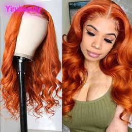 Indian Human Hair 350# Color 13X4 Lace Front Wigs Baby Hairs Body Wave Style 210% Density Free Part 12-32inch