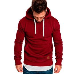 Felpe con cappuccio da uomo primaverili per il tempo libero Felpe con cappuccio con coulisse Moda Pullover Hip Hop Streetwear Solido Giacche da corsa 5XL 210813