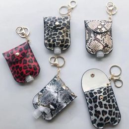 Outdoor Disinfectant Leather Case Portable Perfume Bottle Cover Leopard Snake Keychain with 30ML Bottle Girls Kids Gifts 11 Style BK8
