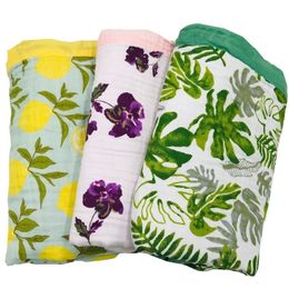 winter blanket lemon & rainforest 4 layer 100% cotton muslin baby blankets for newborn swaddle wrap bedding swaddling 210309