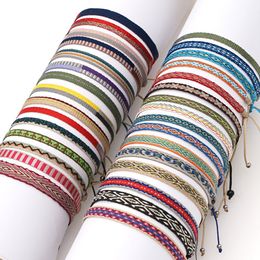 Bohemian Handmade Woven Rope Bracelet Ethnic Adjustable Charms Bracelets for Women Girl Cuff Jewelry