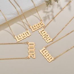 Fashion Year Number Necklaces Gold Colour Pendant Necklace Jewellery For Women Birthday Gift from 1989 to 2000