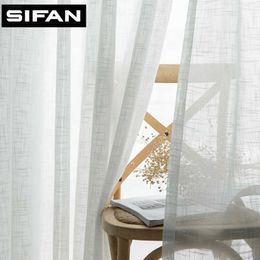 Japan Solid Tulle Curtains for Bedroom Window Sheer Curtains for Living Room Kitchen Modern Voile Curtain Blinds Drapes 210712