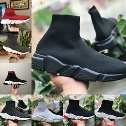 Sales 2021 New Speed Trainer Black Red Luxury High Casual Sock Shoes Men Women Cheap Fashion Paris Designer Sneakers High Quality EUR36-45 F55