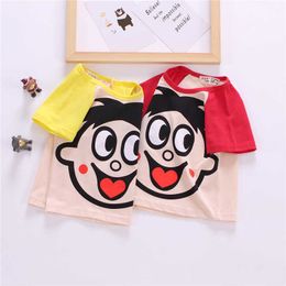 Children short sleeve t-shirt Cute Cartoon Kids Boys t shirt Summer Cotton Patchwork Tops Tees Toddler Baby t shirt 210713