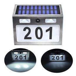 House Number Solar Lamp Motion Sensor Door Numbers Light Outdoor Doorplate Address Lamp Waterproof Wall Lamps