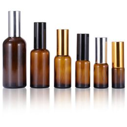 Wholesale Empty Sample Spray Bottles 5ml 10ml 15ml 20ml 30ml 50ml 100ml Amber Glass Perfume Bottle