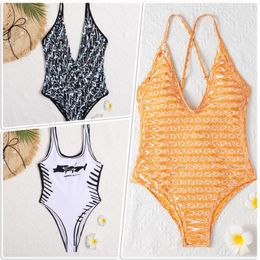 Summer Women's One Piece Bikini Swimwear Female Front Crossover Swimsuits Hollow Bathing Suits Monokinis Sports Outfit Surfing Bra Bodysuit Push Up Tight Padded