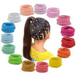 20 Colours Girls Hairbands Kids Basic High Elastic Rubber Bands Kids Girls Seamless Monochrome Hair Rope Toddler Accessories