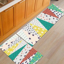 Carpets Nordic Geometric Creative Kitchen Mat Anti-Slip Bathroom Carpet Long Living Room Bedroom Absorption Doormat Washable Floor Mats