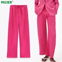 Za Pink Wide Leg Pants Women High Waist Loose Woman Summer Y2K Baggy Suits Casual Streetwear Trousers 211115
