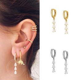 Huggie Earrings Hoop for Women S925 Sterling Plata Ear Rings with Bling Zircon Drop Support Wholesale Free Shipping