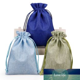 100pcs/lot Vintage Natural Burlap Jute Gift Candy Bag Jewellery Packaging Bag