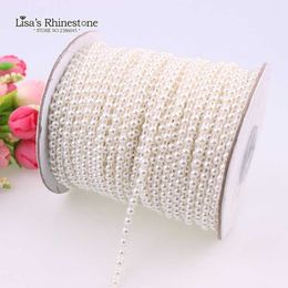 4mm DIY Garment Accessories 50 Meters/lot Half Round Flat Back Plastic Pearl Trim Flatback Pearl Bead Chain VX12 211018